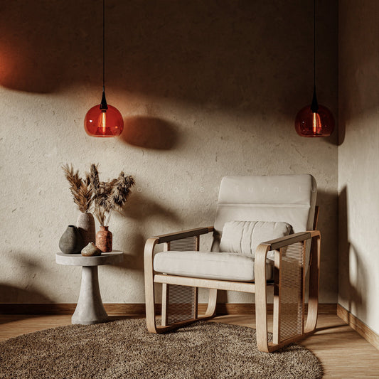 Matilde - PlanksTailoredFurniture - Arm chair - Matilde - -Rattan on front - -